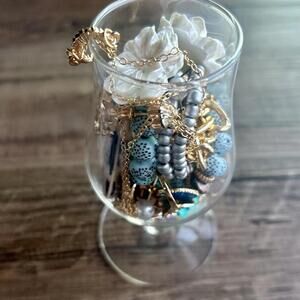 Mystery Jewelry Jar: Gorgeous Gold Tones and Floral Accents!